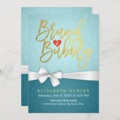 Turquoise Brunch & Brautdusche Einladung (Vorne/Hinten)