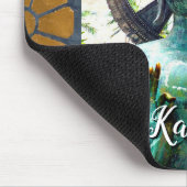 Turquoise Buddha Antique Gold Mosaik Foto Name Mousepad (Ecke)