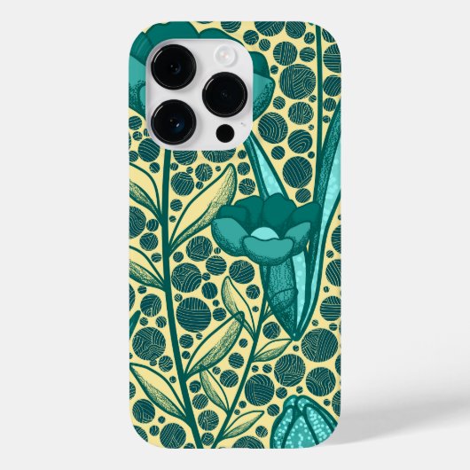 Turquoise bulbo flowers Case-Mate iPhone hülle (Rückseite)