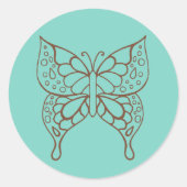 Turquoise Butterfly Stickers  (Vorderseite)