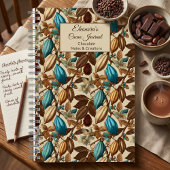 Turquoise Cacao Pattern Chocolate Tasting Notizblock