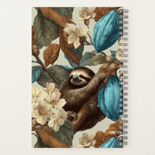 Turquoise Cacao Sloth Chocolate Tasting Notizblock (Rückseite)