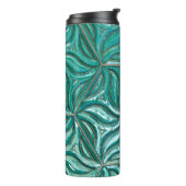 Turquoise ceramic tile wall textureabstract,archit thermosbecher (Nach links gedreht)