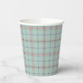 Turquoise checkered classic pattern. pappbecher (Links)