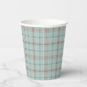 Turquoise checkered classic pattern. pappbecher (Rechts)