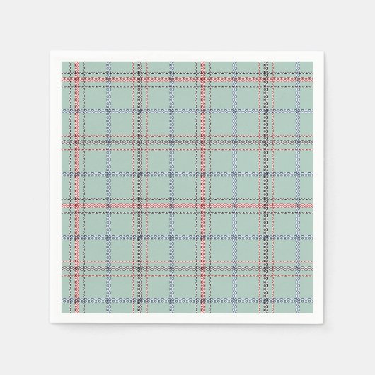 Turquoise checkered classic pattern. serviette (Vorderseite)