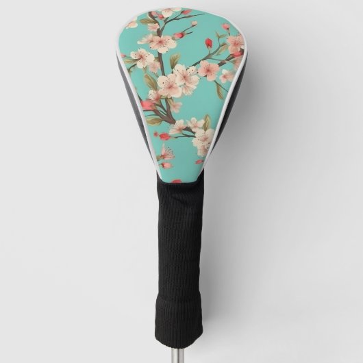 Turquoise Cherry Blossom Golf Head Cover Golf Headcover (Vorderseite)