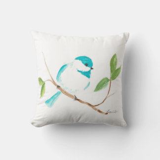 Turquoise Chickadee Kissen
