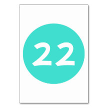 Turquoise Circle Tischnummer