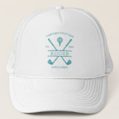 Turquoise Classic Golf Club Name Truckerkappe (Vorderseite)