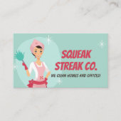 Turquoise Cleaner Cleaning Visitenkarte (Vorderseite)