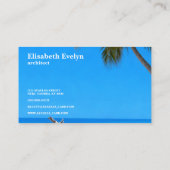 Turquoise Coast: Palms & Weathered Wood Visitenkarte (Rückseite)