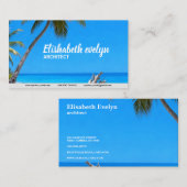 Turquoise Coast: Palms & Weathered Wood Visitenkarte (Vorne/Hinten)