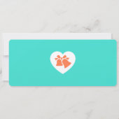 Turquoise & Coral Boarding Pass Wedding Einladung (Rückseite)