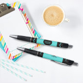 Turquoise Crayon Wrap Monogram Name Kugelschreiber