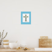 Turquoise Cross von Heather French Henry Poster (Küche)