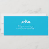 Turquoise Cruise Starfish Boarding Pass Wedding Einladung (Rückseite)