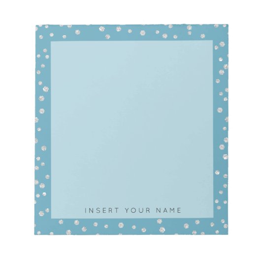 Turquoise Crystal Confetti Notepad 5.5" x 6" Notizblock (Vorderseite)