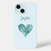 Turquoise Crystal Heart Handy Case (Rückseite)