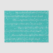 Turquoise | Custom Script Text Elegant Christmas Seidenpapier (Vorderseite)