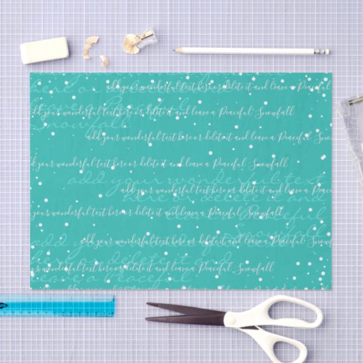Turquoise | Custom Script Text Elegant Christmas Seidenpapier (Handwerk)