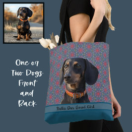 Turquoise Cute Photo Gift Dog Lover Mom Grandma  Tasche