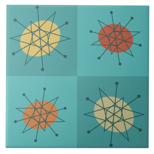 Turquoise des kontrollierten Atomzeitalters Fliese (Vorderseite)