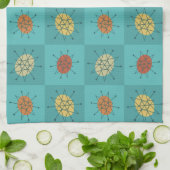 Turquoise des kontrollierten Atomzeitalters Geschirrtuch (Gefaltet)
