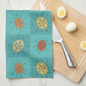 Turquoise des kontrollierten Atomzeitalters Geschirrtuch (Viertel Falte)