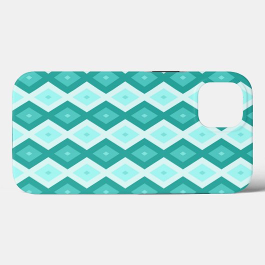 Turquoise diamond pattern Case-Mate iPhone case (Rückseite (Horizontal))