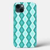 Turquoise diamond pattern Case-Mate iPhone case (Rückseite)