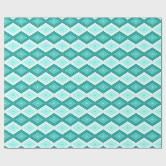 Turquoise diamond pattern geschenkpapier (Flach)