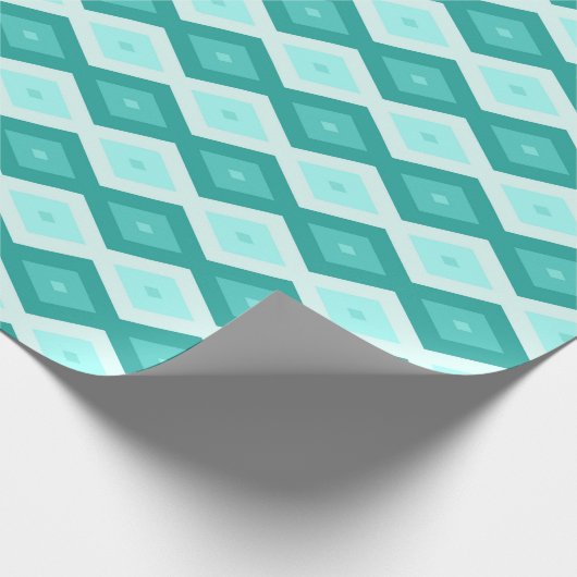 Turquoise diamond pattern geschenkpapier (Ecke)