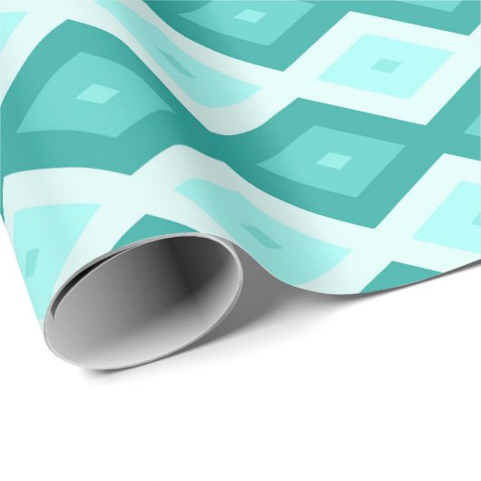Turquoise diamond pattern geschenkpapier (Rolleneckpunkt)
