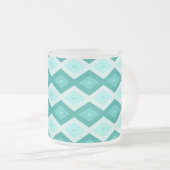 Turquoise diamond pattern mattglastasse (VorderseiteRechts)