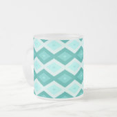 Turquoise diamond pattern mattglastasse (Vorderseite Links)