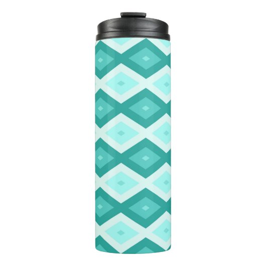 Turquoise diamond pattern thermosbecher (Vorderseite)