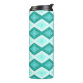 Turquoise diamond pattern thermosbecher (Nach links gedreht)
