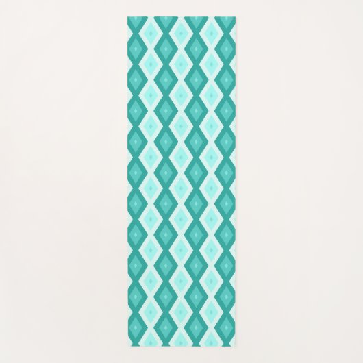 Turquoise diamond pattern yogamatte (Vorderseite)