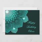 Turquoise Dot Mandala Happy Birthday Karte (Vorderseite)