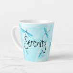 Turquoise Dragonflies Personalized Coffee Mug Milchtasse<br><div class="desc">Personalize this whimsical dragonfly,  personalized coffee mug! Turquoise and aquamarine artwork on this unique mug is a beautiful gift for family and friends. Add your funny quote / saying for a personal touch. Your added name and monogram is attractive with turquoise dragonflies design.</div>