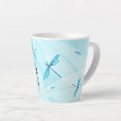 Turquoise Dragonflies Personalized Coffee Mug Milchtasse (Rechte Ecke)