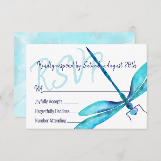 Turquoise Dragonfly UAWG Enclosure Card Hinweiskarte (Vorne/Hinten)