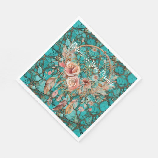 Turquoise Dream Catcher Serviette (Ecke)