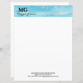 Turquoise Dreams Custom Stationery Paper (Vorne/Hinten)
