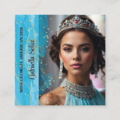 Turquoise Dreams Foto Business Card Quadratische Visitenkarte (Vorderseite)
