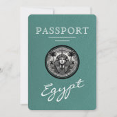 Turquoise Egypt Passport Wedding Save the Date (Vorderseite)