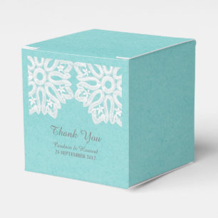 Turquoise Elegance Lace Favor Boxes Geschenkschachtel