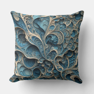 Turquoise Filigree Kissen