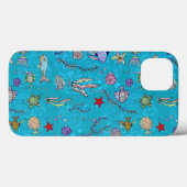 Turquoise Fish Pattern Case-Mate iPhone Hülle (Rückseite (Horizontal))